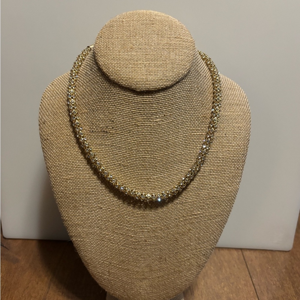 Vintage *Inspired* Anne Klein mesh rolled rhinestone princess necklace